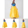 Elegant Long White Snow Princess Costume For Halloween Themed Events In Polyester Fabric