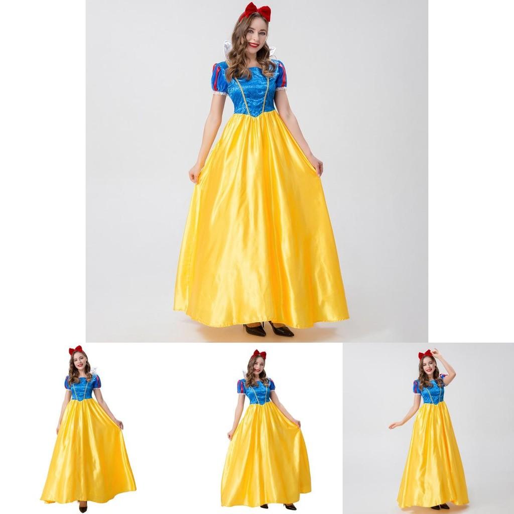 Elegant Long White Snow Princess Costume For Halloween Themed Events In Polyester Fabric
