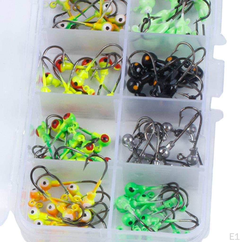 100pcs Multicolor Fishing Hooks Fishhooks for Soft