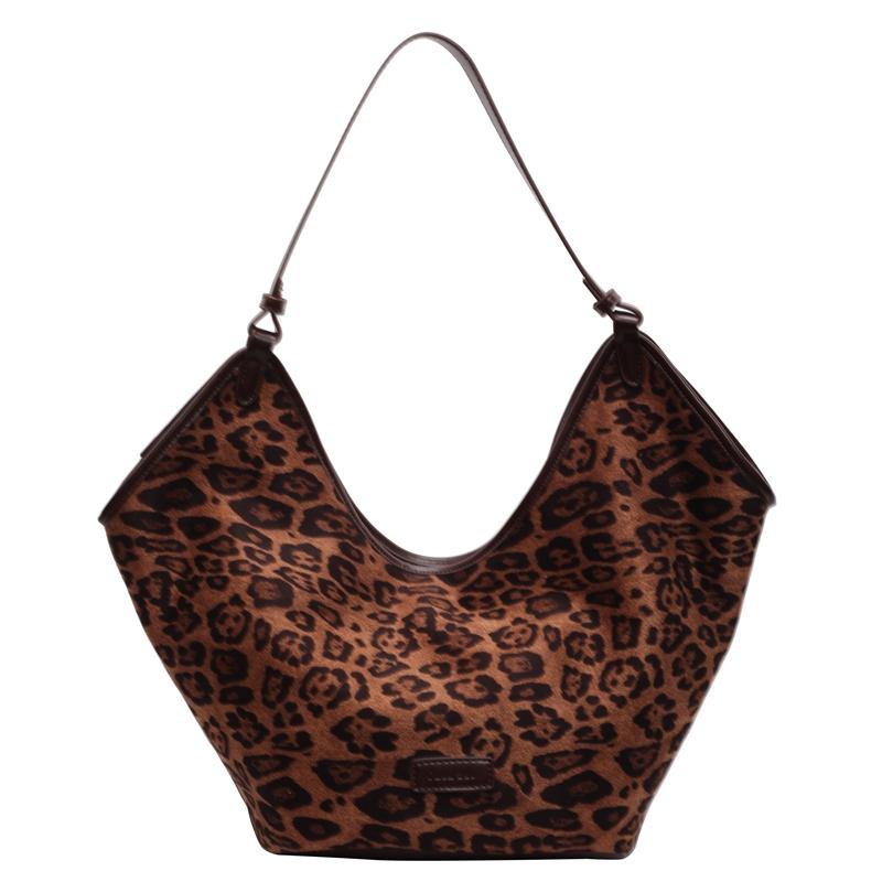 Leopard Print Large Capacity Tote Bag Women Crossbody Bag Commuter Shoulder Bag