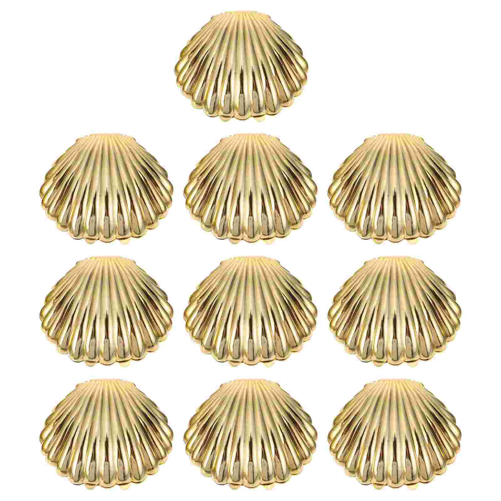 

10Pcs Candy Box Favor Shell Shape Treats Box Wedding Supplies Biscuit Packaging Gift Container Party Trinkets Seashell Design золотистий