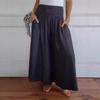 Women's Fashion Casual Play Wide Leg Elastic Belt Wide Pants Culottes