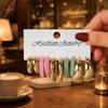 Color C-shaped acrylic earrings, European and American fashion personalized leopard print creative resin jewelry set