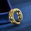 European & American Four-Leaf Flower Women's Luxury Fashion Open Ring - Niche Design