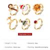 6pcs Fashion Christmas Tree Santa Claus Christmas Ring Rings Holiday Gifts Adjustable Size