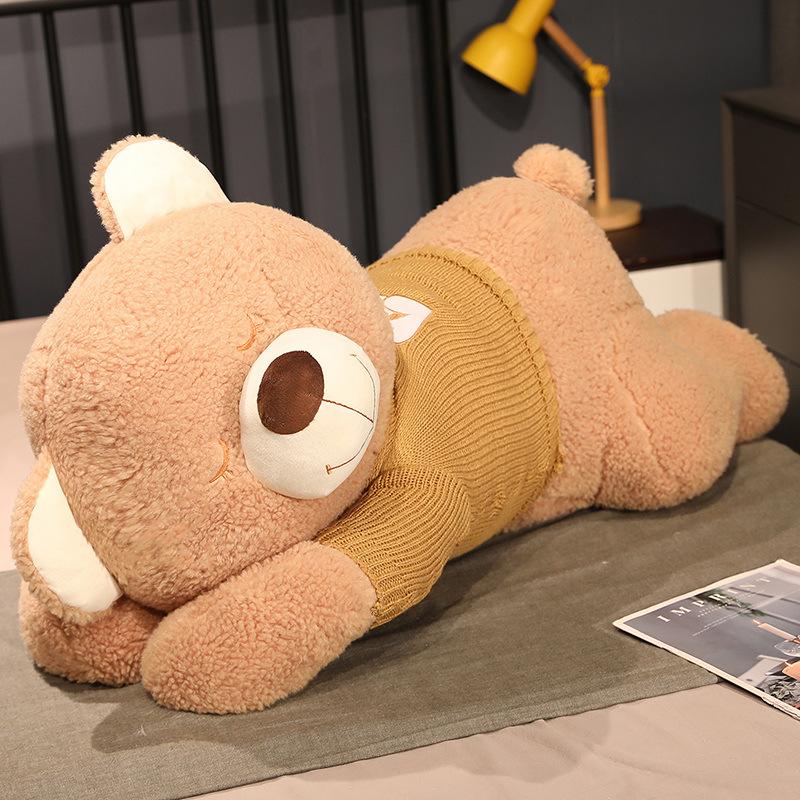 Large Sweater Bear Plush Toy Cute Hug Bear Big Throw Pillow Girl Bed Sleeping Hug Doll Doll Gift