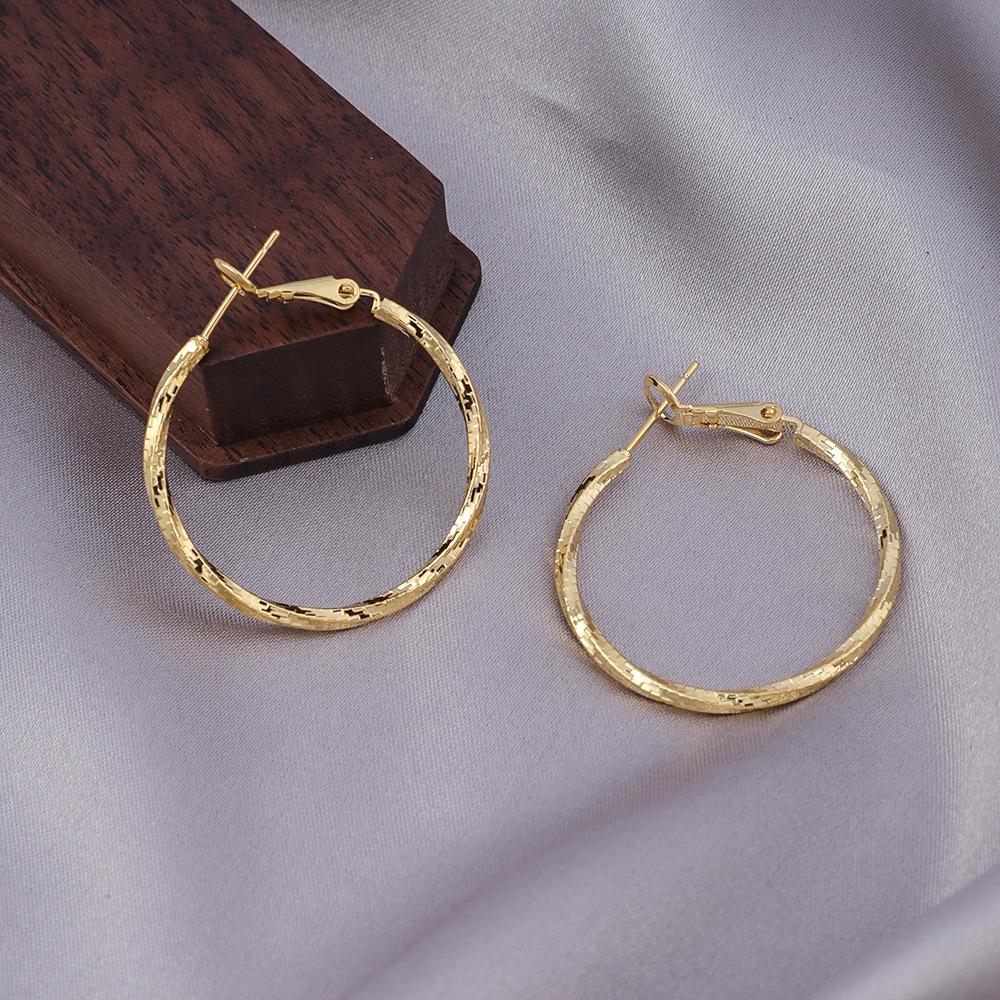 Huazi Style Zircon Stud Earrings for Women - Gold-Plated, Non-Fading Luxury Jewelry