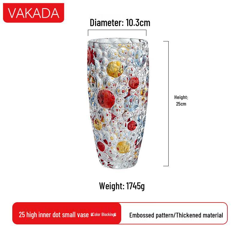 VAKADA Ręcznie Malowana Waza ze Szkła Borokrzemowego