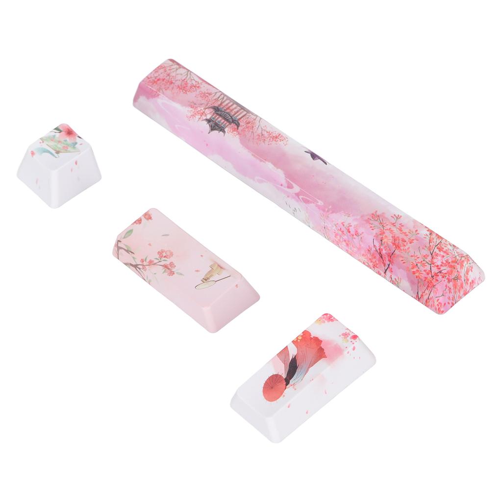 Keycap 4 Keys Peachblossom Beauty Pattern Space ESC Enter Numpad Enter DIY Keycaps Kit