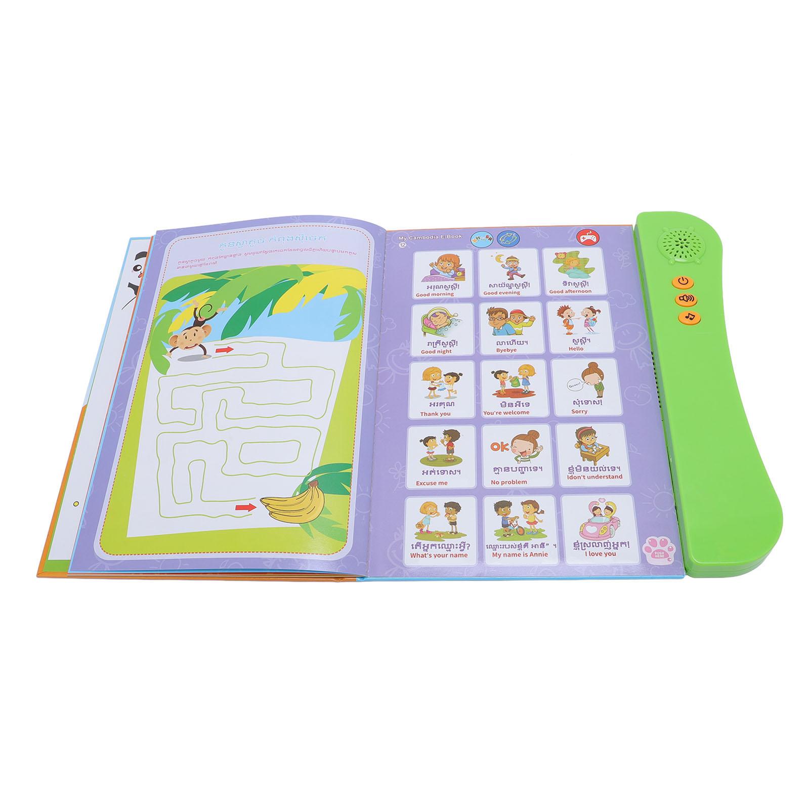 Cambodian English Chinese Interactive Sound Book Electronic Learning Book Educational Toy