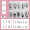 24pcs Red Star Print Fake Nails Sweet Cool Short Almond Press On Nail for Women Wearable Detachable Spice Girl False Nails