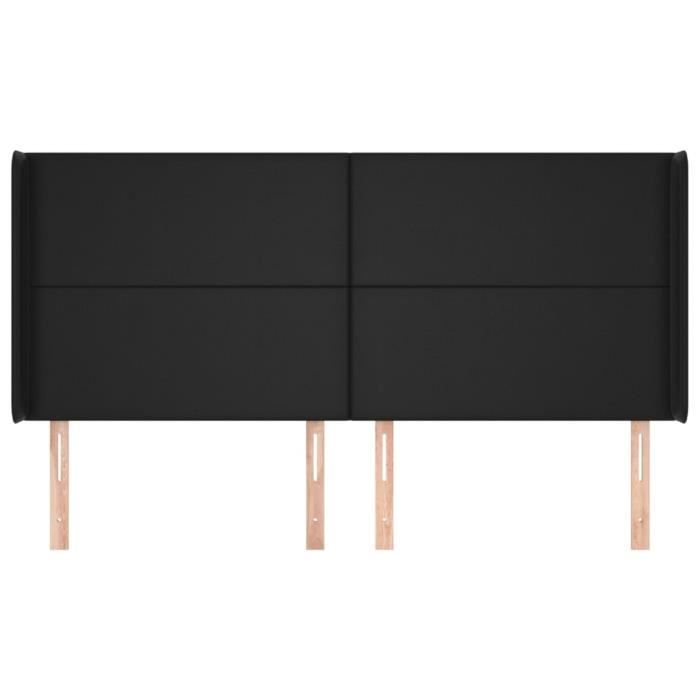 VidaXL Tête de lit avec oreilles Noir 183x16x118-128 cm Similicuir3119402
