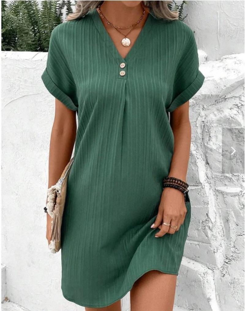 

Solid Color Casual Loose Short Dresses For Women Summer Women s A-Line Midi Dress Elegant Vintage Female Dresses XXXL сірий