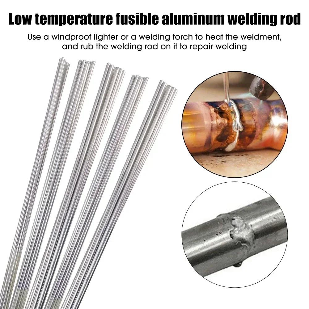 10-100pcs Aluminum Welding Rods Need Solder Powder Tools Universal Silver Welding Wire Repair Holes Low Temperature Easy Melt