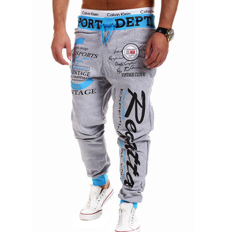 Classic Men's Letter Sport Sweat Pants Jogging Jogger Trousers Tracksuit Bottoms With Stylish Drop Crotch Design