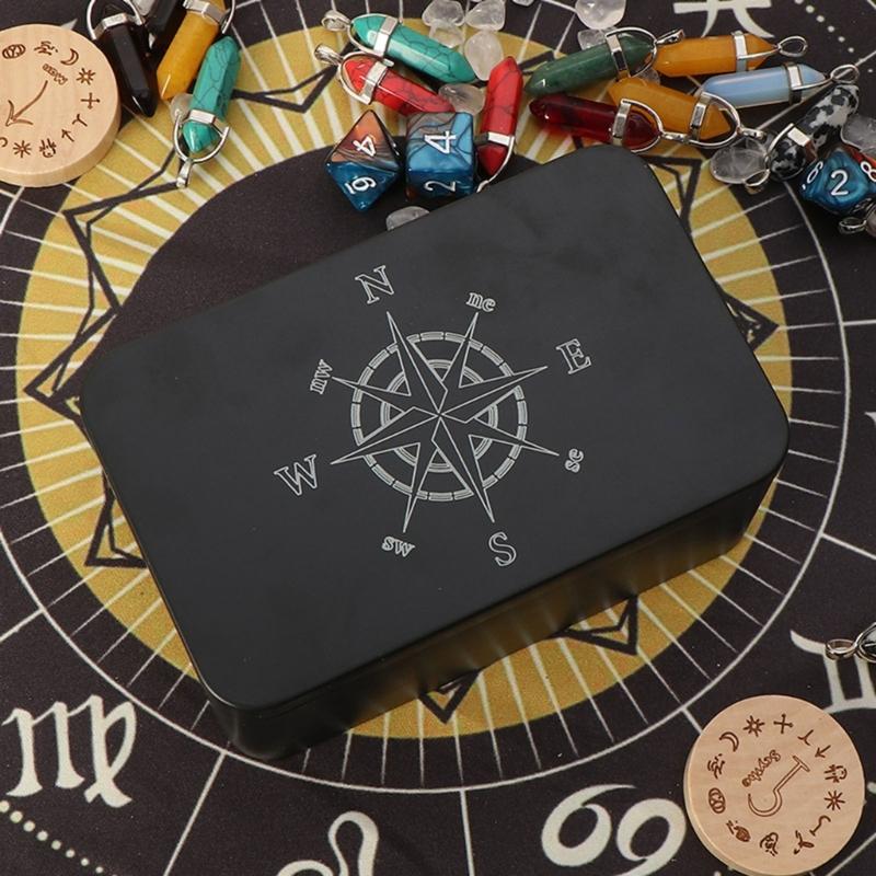 Multipurpose Tarot Cards Storage Box Iron Tarot Card Storage Case Astrologys Trinkets Box Portable Card Container