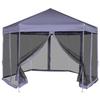 VidaXL Hexagonal Folding Marquee with 6 Sidewalls Dark Blue Tent 42110