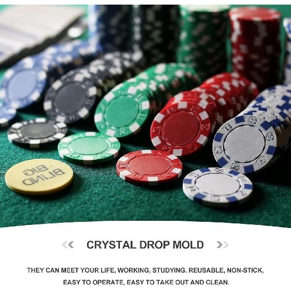 2pcs Poker Chip Resin Mold Silicone Gambling Chips Mold Chocolate Candy Mold