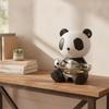 Panda Figurine with Storage Bowl Decorative Statue Cute Catchall Dish for Living