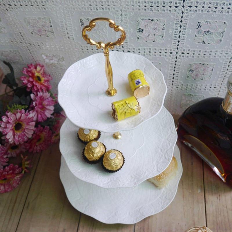 2/3 Layer Cake Stand Fruit Plate Tray Display Cupcake Holder Shelf Stackable Detachable Birthday Party Wedding Dessert Holder
