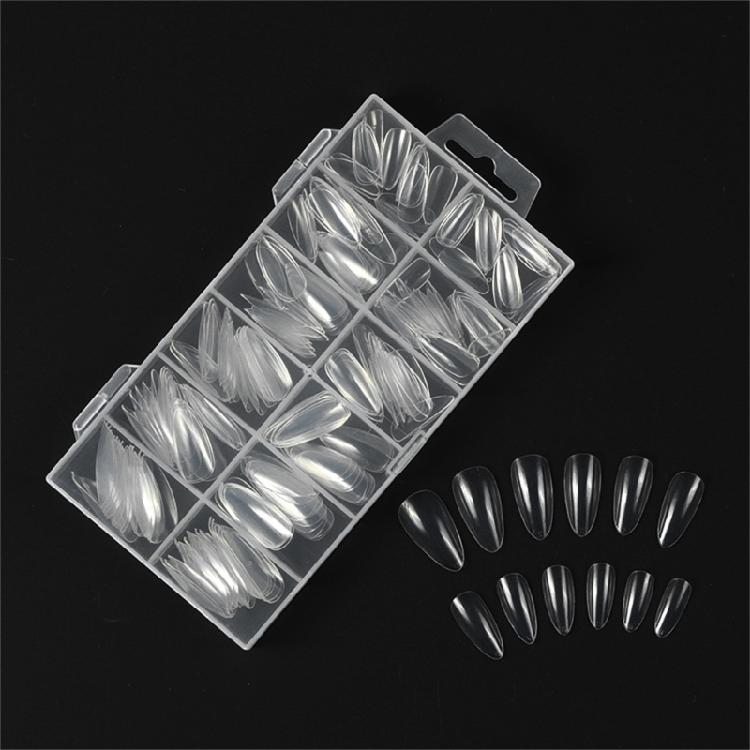 Extras Long C Curves False Nail Tips,Acrylic Fake Nail Tips French Nail Tip Half Cover Square/Full Cover Almond Nail Tip