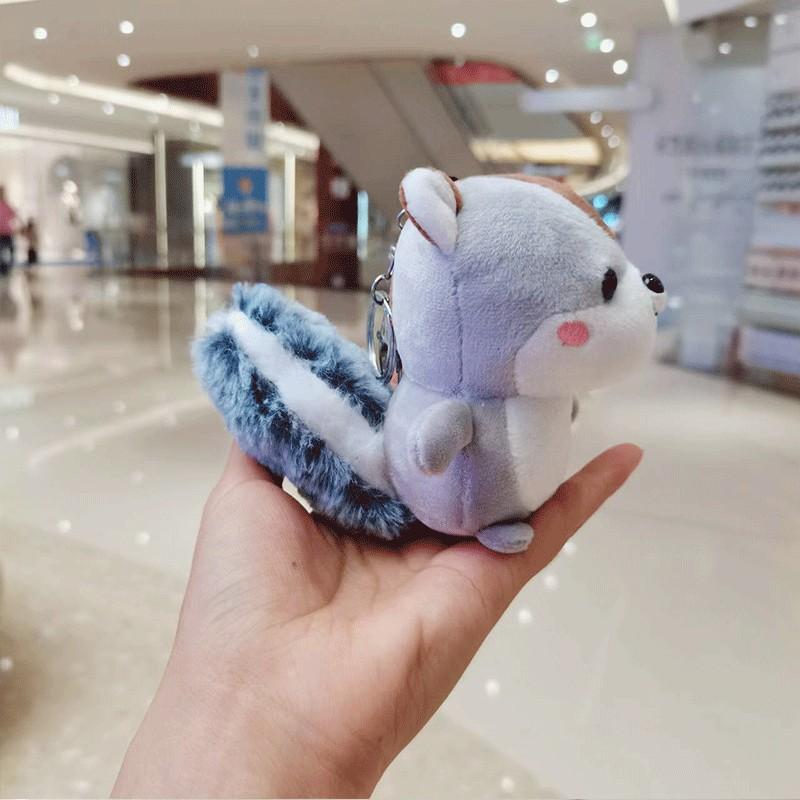 Adorable Plush Squirrel Keychain Cute Stuffed Animal Doll Gift Machine Toy