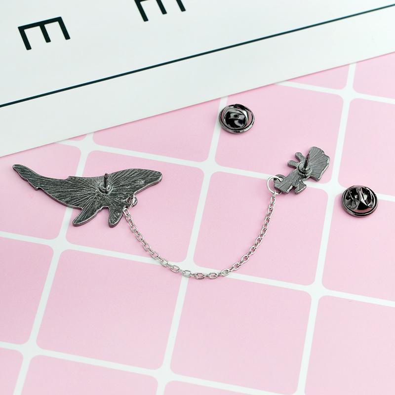 Cartoon Pins Astronaut And Whales Pins Denim Jacket Coat Cap Backpack Pin Buckle Shirt Badge Fashion Gift for Friend