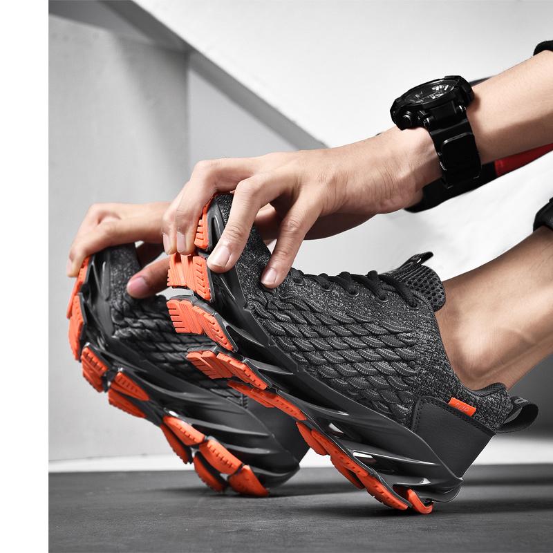 Men Women Fashion Blade Shoes Knitted Mesh Sneakers Light Breathable Casual Sneakers for Running Outdoor Sports Shoes