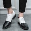 Men's Casual Leather Shoes Personalized Color Blocking Design Style Business Office Party Nightclub Adult Shoes Plus Size 38-46