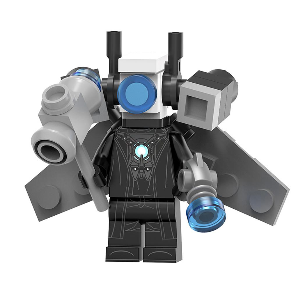 Toilet Man Vs Surveillance Man Building Blocks Figure Toy, Montessori Logic Training Desktop Ornament, Great Gift for Boys and Girls