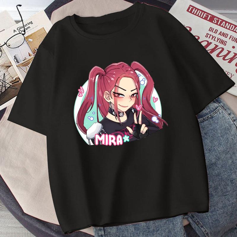 KPop Lovci démonů Dětské bavlněné tričko Potisk anime postavy Trička s krátkým rukávem Dívčí letní ležérní topy Dětské narozeninové dárky