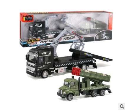Children's Garbage Sorting Alloy Toy Car Large Size Pullback Rescue Towing Sprinkler Truck Combination Kids Toy Car Gift B99
