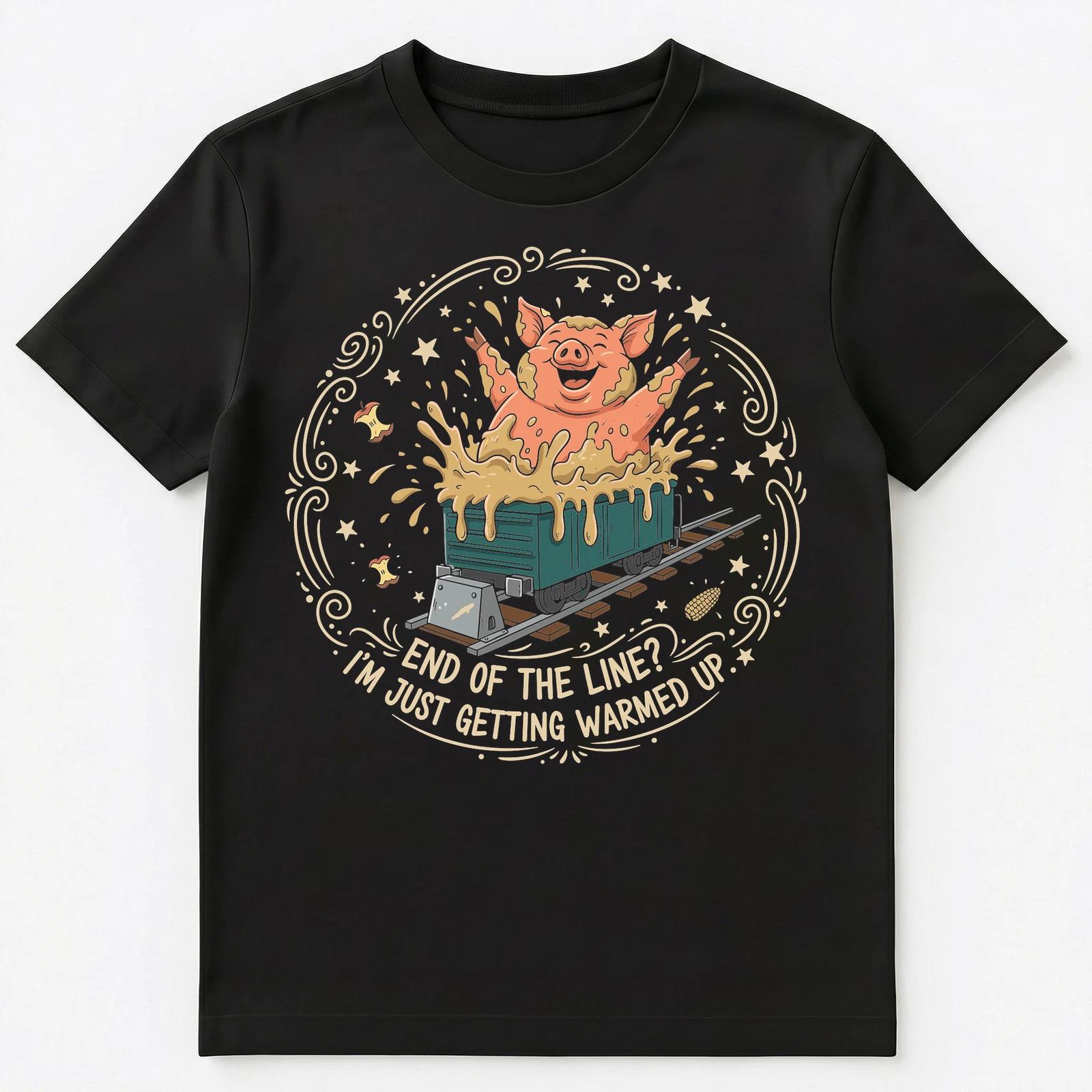 Optimistic Pig Enthusiast Getting Warmed Up Train Life Unisex T-Shirt 2XL