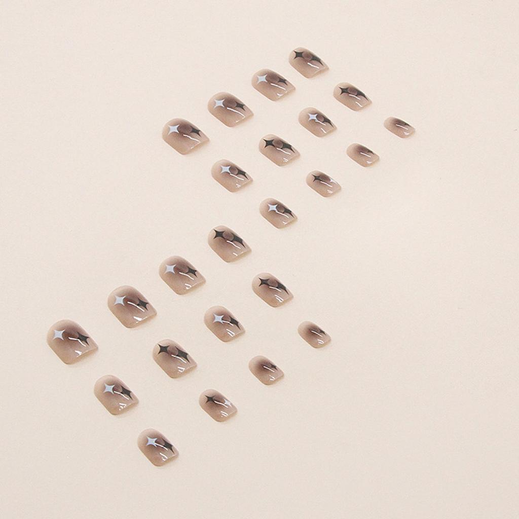 Brown Smudgy Artificial Nails with Smooth and Non-Grainy Texture for Fingernail DIY at Home