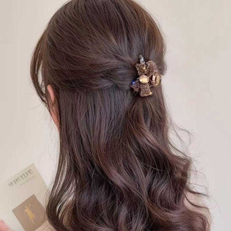 2PCS Rhinestones Bowknot Hair Clip for Women Girl Special Event and Casual Wear Enhancing Outfit Hair Styling Hair Claw
