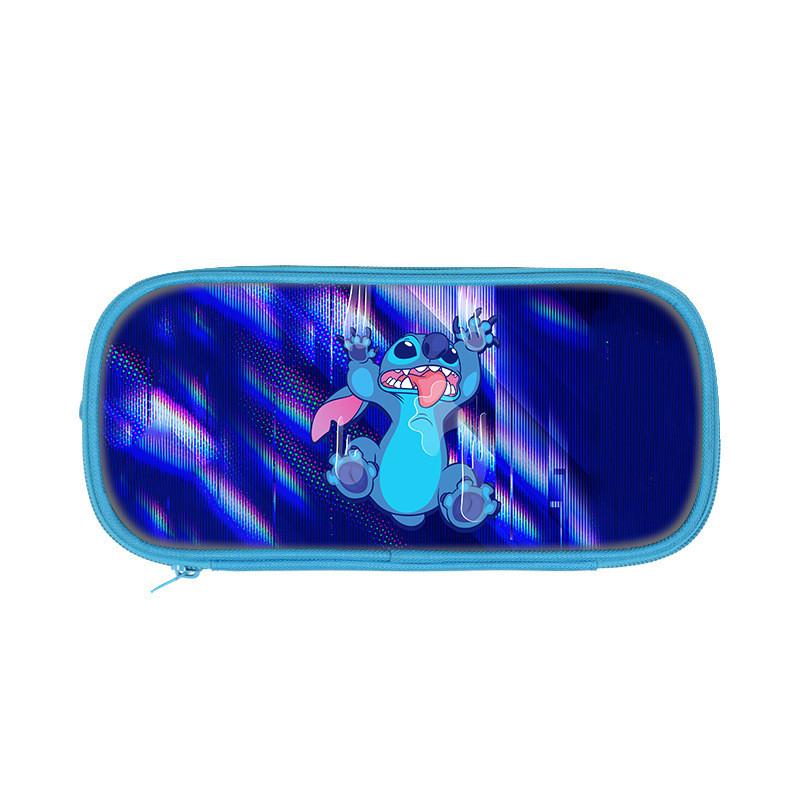 Stitch Childrens Double Layer Pencil Case With Polyester Storage For School Supplies
