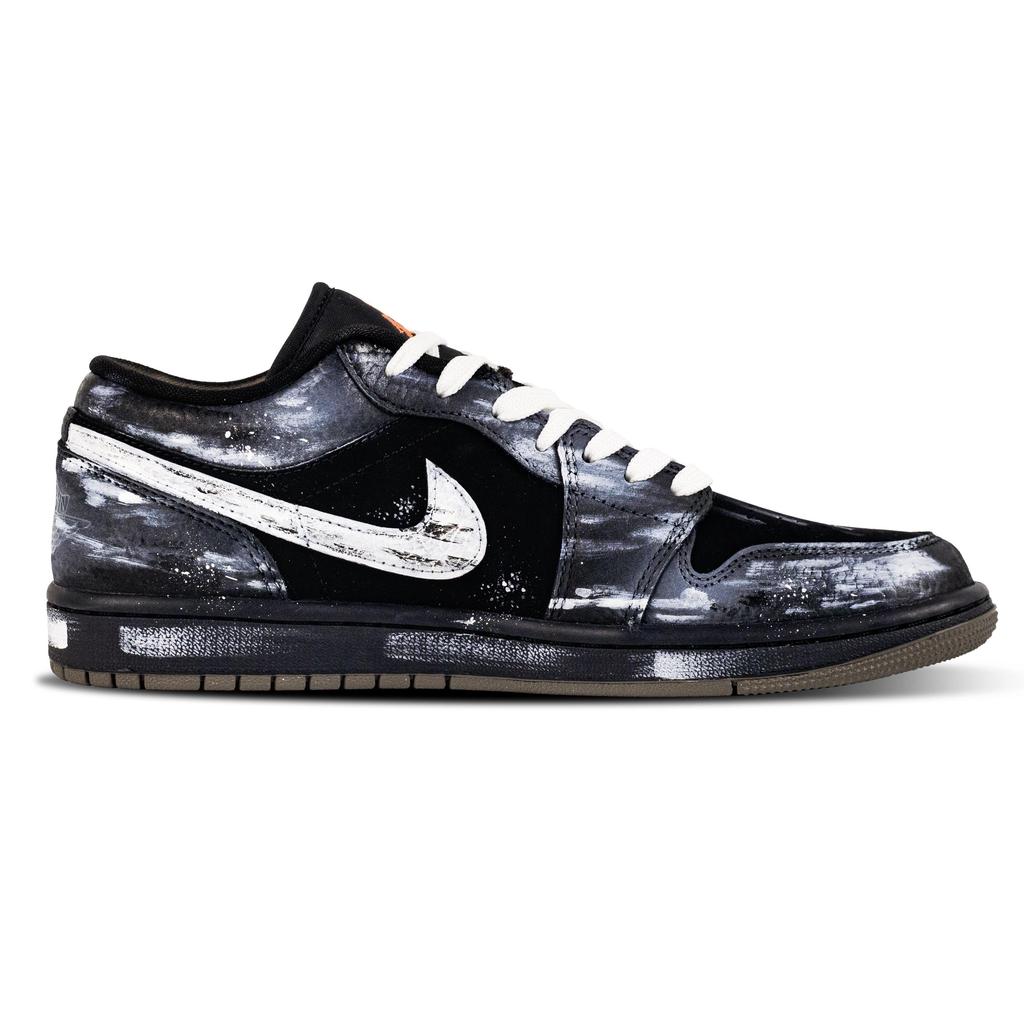 Jordan Air Jordan 1 Butterfly Shadow Star Low Top Vintage Basketball Shoes Unisex Black White IB7109-005(Team144-)