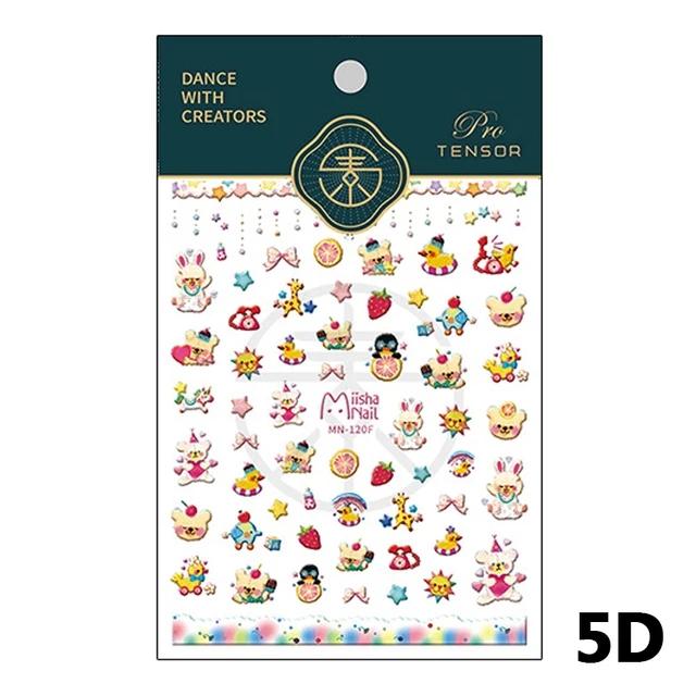 Lovely Strawberry Rabbit Cartoon 5D Embossed Reliefs Self Adhesive Nail Art Decorations Stickers 3D Manicure Decals