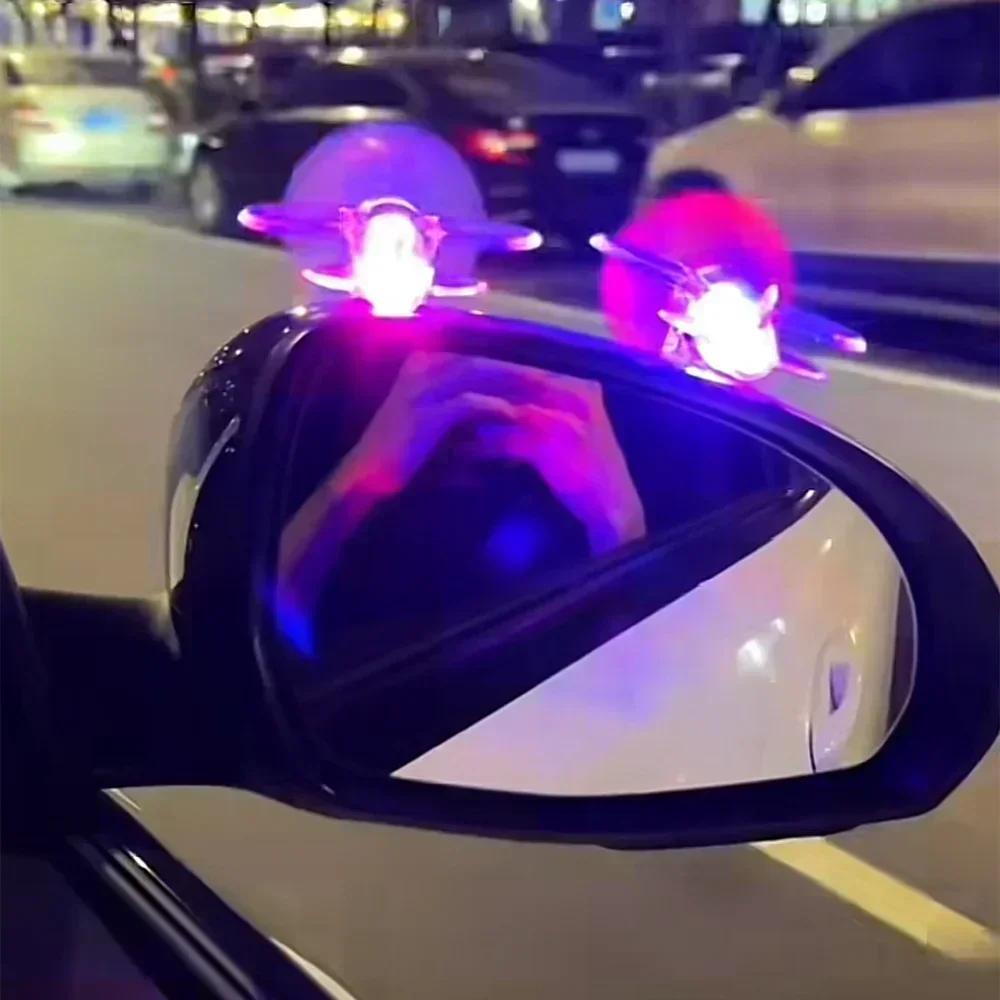 Bil Roterbar Flygplan Vinddriven Liten LED-lampa Flygplansdekor Bilstyling Dekorationer Cyklar Motorcykel Cykeldekorationer
