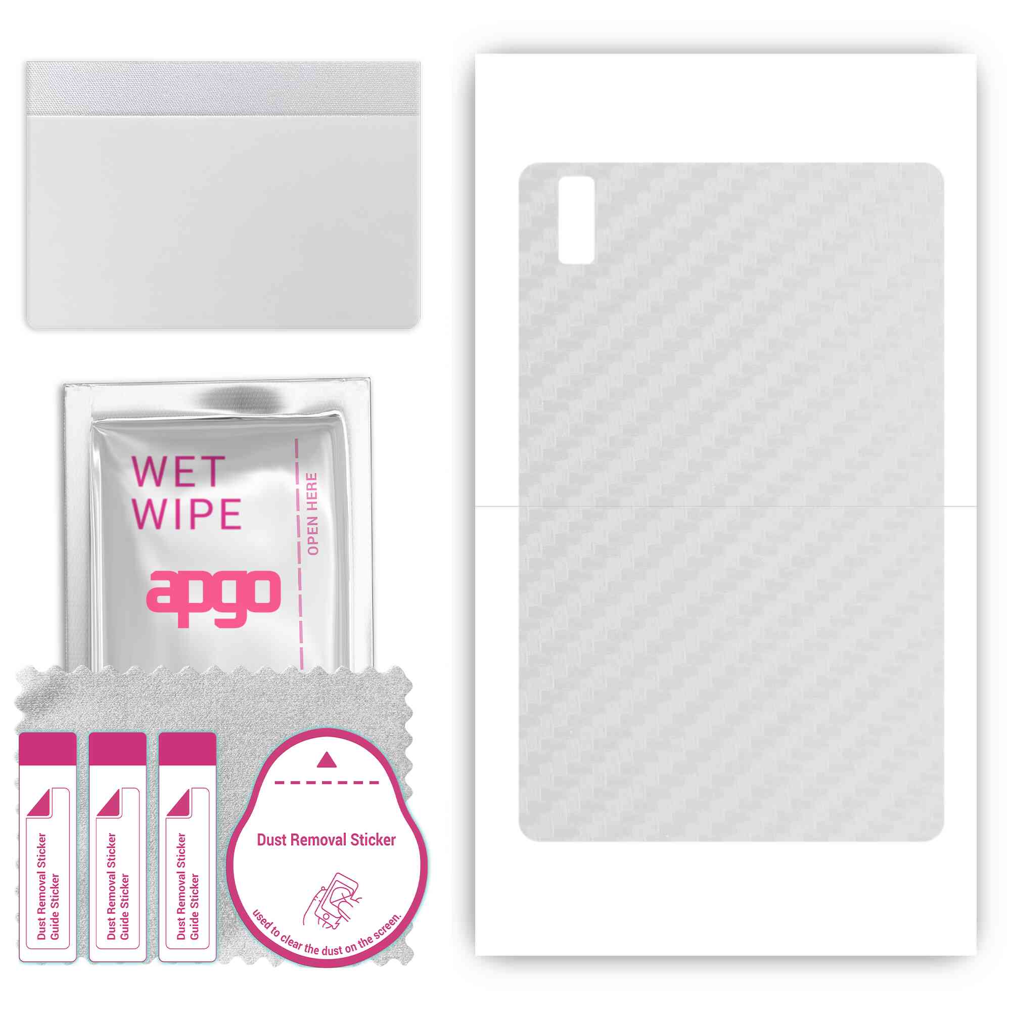 

apgo Protective Skin Sticker for the back compatible with Blackview Tab 11, Wrap Film, Foil, Vinyl - Pattern Transparent Carbon