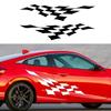 Car Side Door Skirts Stickers Car Fender Stripe Sport Racing Checkered Flag Vinyl Decals Vehicles Body Decoration Accessories