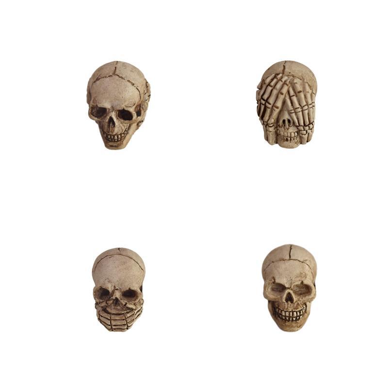 20Pcs Mini Skulls Small Skeleton Head Realistic Crafts Halloween Garden Bonsai Courtyard Flowerpot Decor