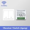 433MHz Wireless Smart Wall Light Switch 1/2/3 Gang Remote Control Panel AC100–240V Sticker Design for LED Lamps Home Automation
