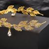 Luxury Rhinestone Tiaras Headbands for Women Leaf Crystal Crown Headdress Bridal Wedding Hair Jewelry Accessories