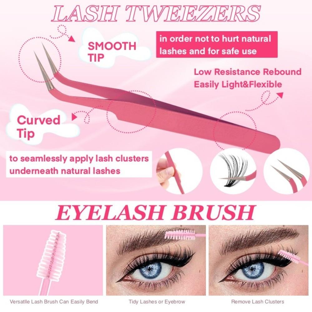 700 Clusters/Box Curvature D Dense Grafted False Eyelashes 9-16MM DIY Lashes Extension  Daily