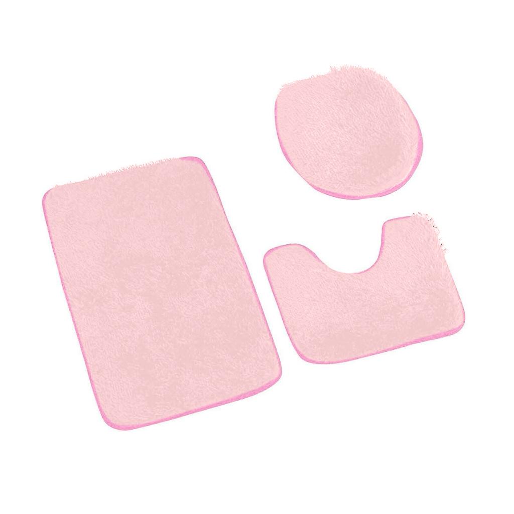 Badezimmerteppich Toilettensitzbezug Mikrofaser Saugfähig Nicht- Dreiteiliges Set=U-förmig 40*0+Bezug 4*0+Tür 0*80