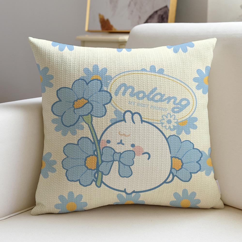 Round MMolangS Cushion Cover Breathable and skinfriendly linen pillowcase square removable and washable cushion