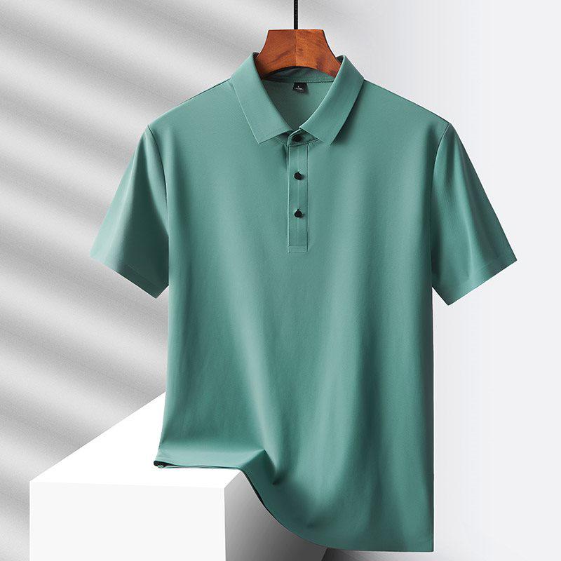 Men's Hot-Selling Ice Silk Short Sleeve Polo - Summer Style for Middle-Aged and Elderly Dads