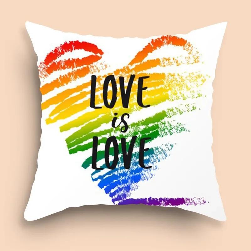 Valentine's Day Rainbow Love Pillowcase Home Decor  Sofa Cushion Cover or  Party Gift