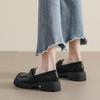 Weiwei girl 193-7 platform loafers women's one-pedal black retro small leather shoes college style soft-soled single shoes